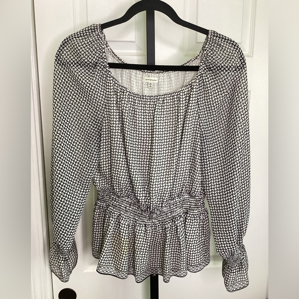 SALE - Max Studio Black/White Blouse, size M